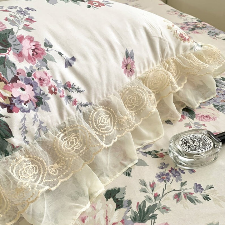 Romantic Pastoral Floral Cotton Bedding Set - WonderlandByLilian