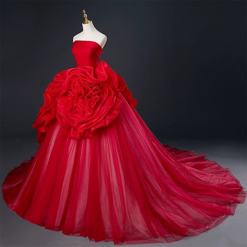 Red Gothic Wedding Dress Plus Size with Corset Buy Now