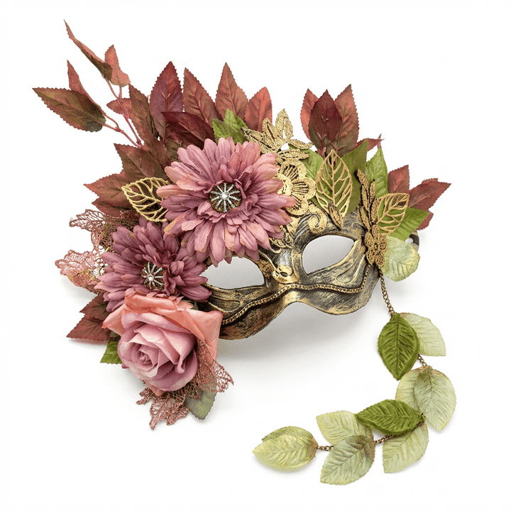 Roselle Dusk – Rococo Garden Masquerade Mask - WonderlandByLilian