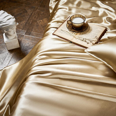 Royalis Gold Luxury Pure Mulberry Silk Bedding Set - WonderlandByLilian