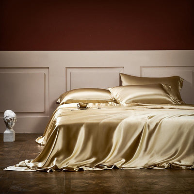 Royalis Gold Luxury Pure Mulberry Silk Bedding Set - WonderlandByLilian