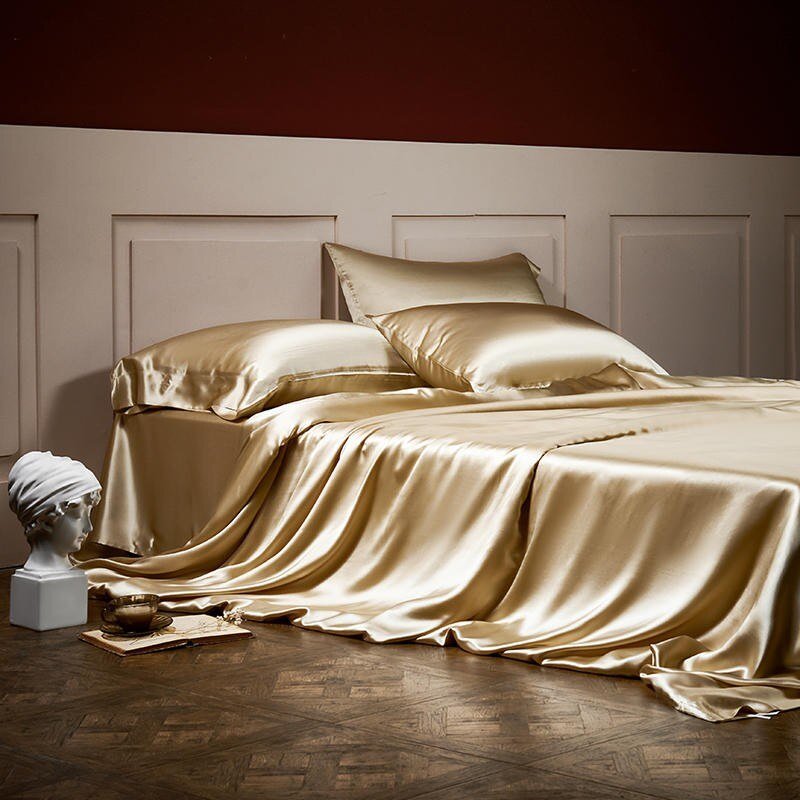 Royalis Gold Luxury Pure Mulberry Silk Bedding Set - WonderlandByLilian