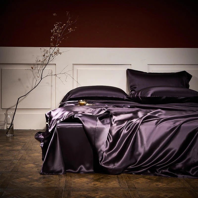 Royalis Purple Luxury Pure Mulberry Silk Bedding Set - WonderlandByLilian