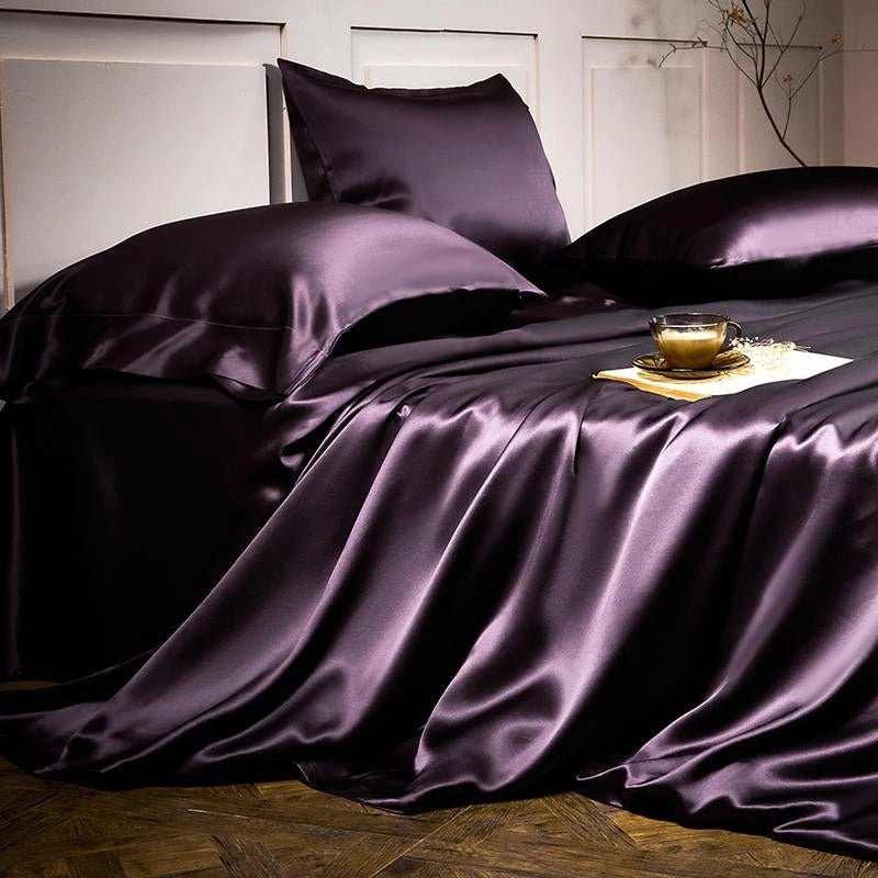 Royalis Purple Luxury Pure Mulberry Silk Bedding Set - WonderlandByLilian