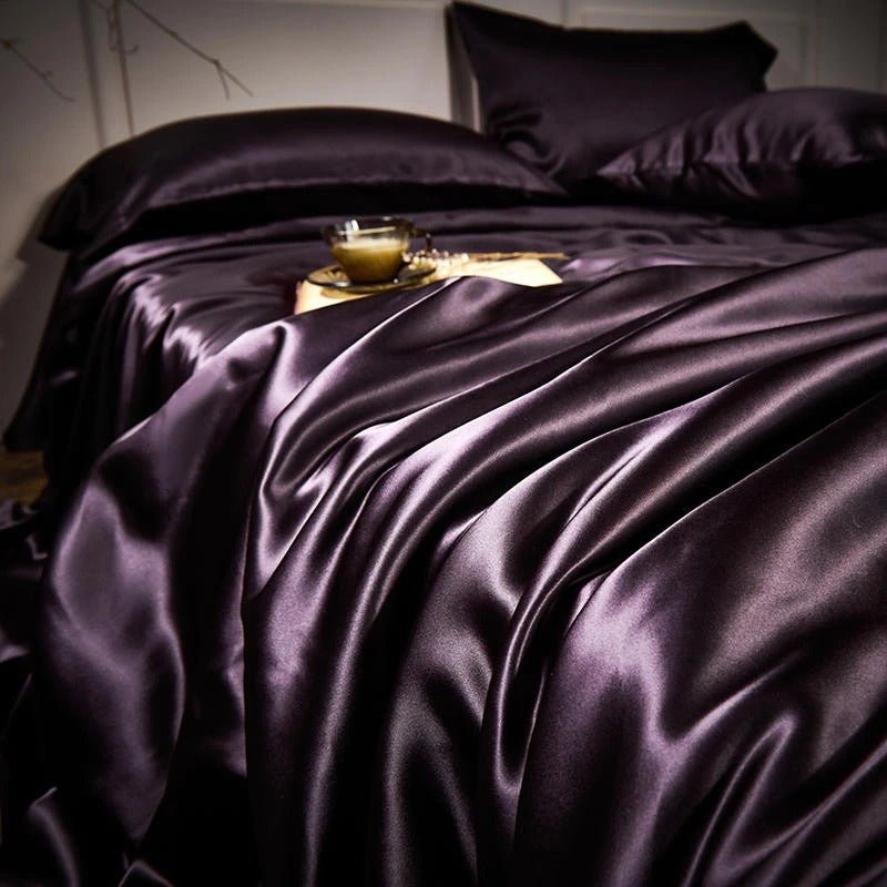 Royalis Purple Luxury Pure Mulberry Silk Bedding Set - WonderlandByLilian