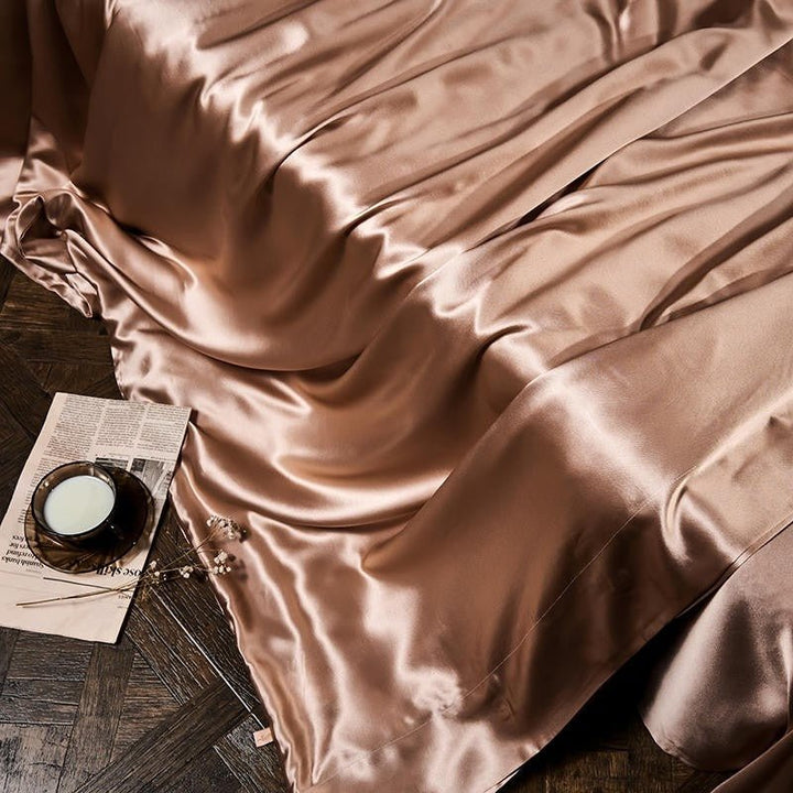 Royalis Rose Gold Luxury Pure Mulberry Silk Bedding Set - WonderlandByLilian