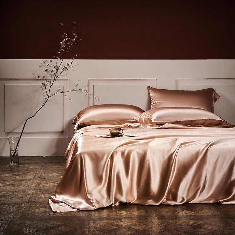 Royalis Rose Gold Luxury Pure Mulberry Silk Bedding Set - WonderlandByLilian