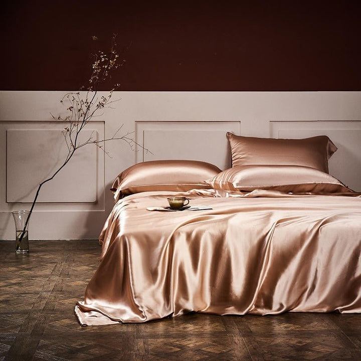 Royalis Rose Gold Luxury Pure Mulberry Silk Bedding Set - WonderlandByLilian