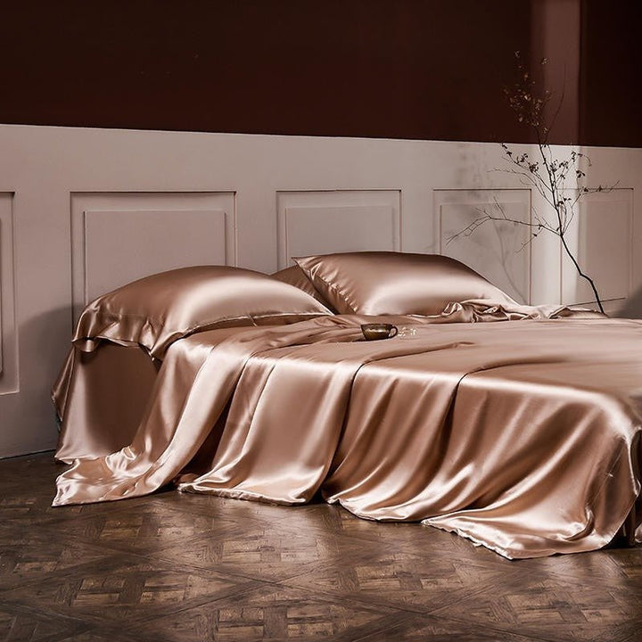 Royalis Rose Gold Luxury Pure Mulberry Silk Bedding Set - WonderlandByLilian