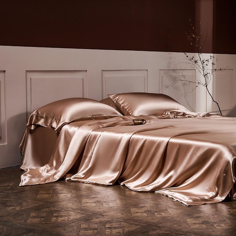 Royalis Rose Gold Luxury Pure Mulberry Silk Bedding Set - WonderlandByLilian