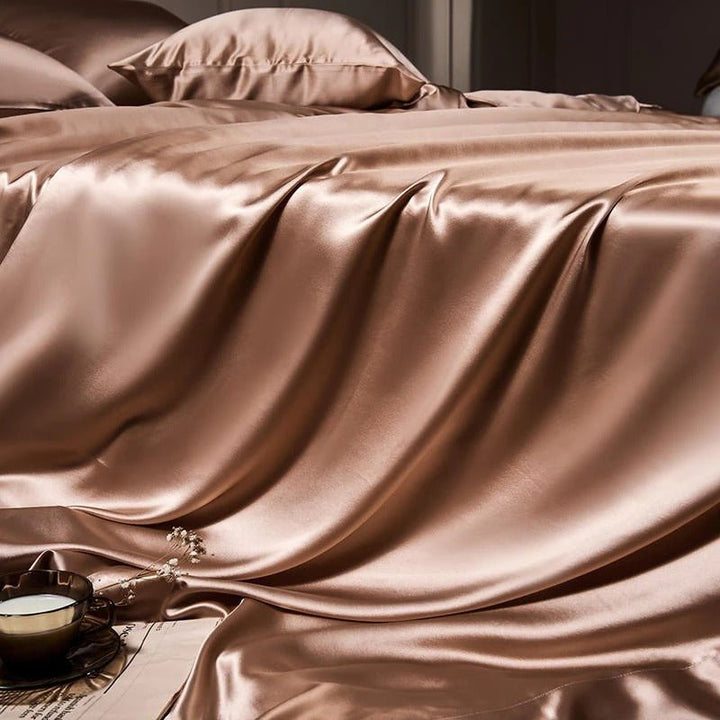 Royalis Rose Gold Luxury Pure Mulberry Silk Bedding Set - WonderlandByLilian