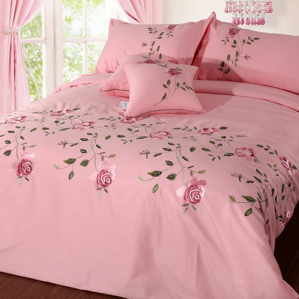 Ruzanna Flowers Embroidered Cotton Soft Bedding set - WonderlandByLilian