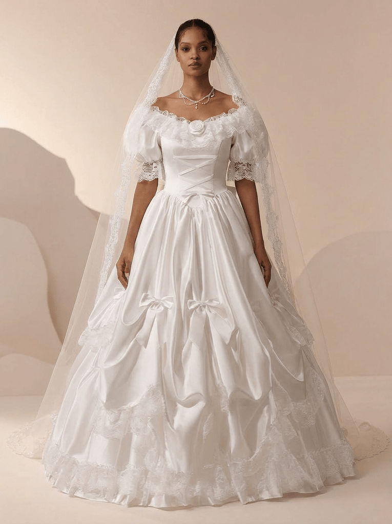 large lace wedding dress Long Sleeve Fit-and-Flare Plus Size Wedding Dress with Sleeves