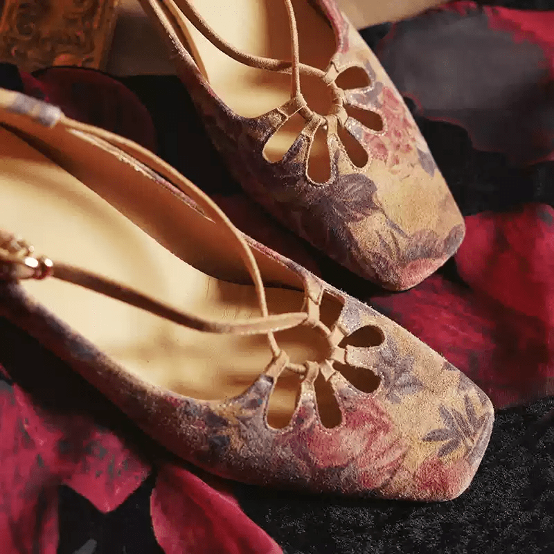 "Secret Garden" – Handmade Floral Cutout Vintage Heels - WonderlandByLilian