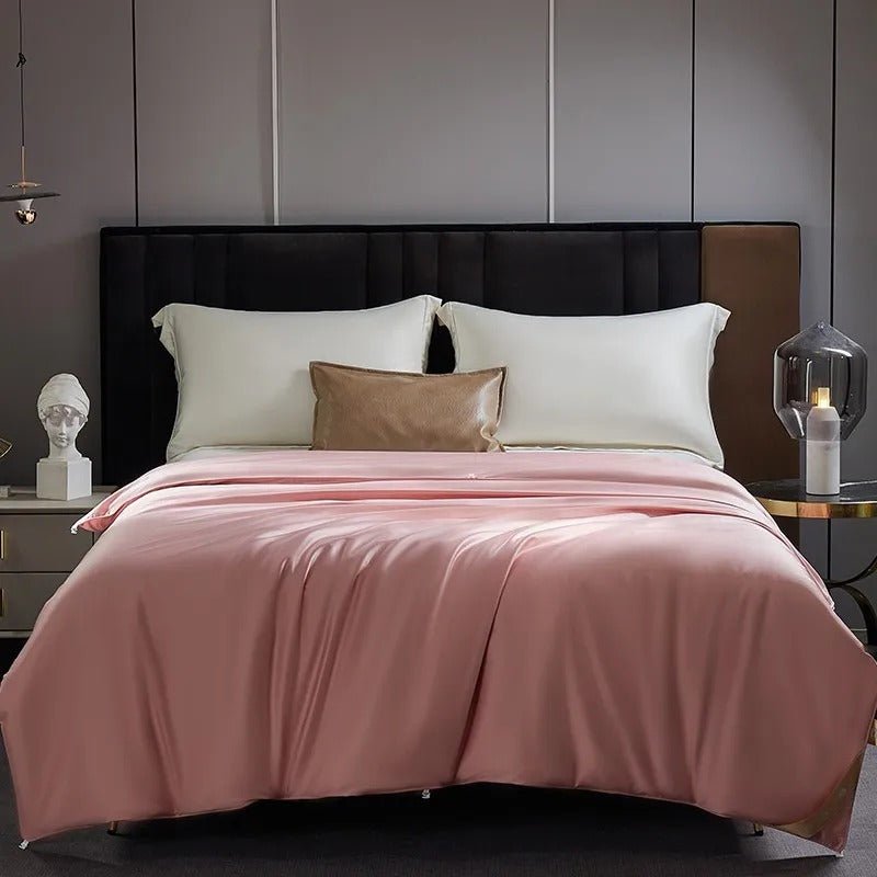 Seda Blush Pink Mulberry Silk Filling Comforter - WonderlandByLilian