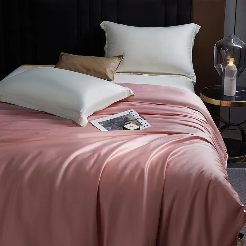 Seda Blush Pink Mulberry Silk Filling Comforter - WonderlandByLilian