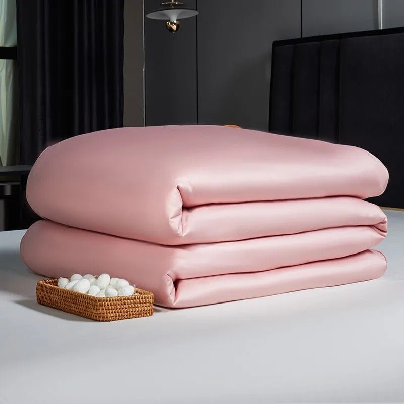 Seda Blush Pink Mulberry Silk Filling Comforter - WonderlandByLilian