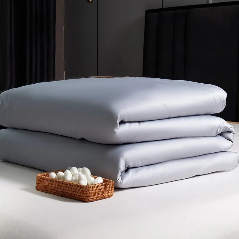 Seda Silvery Grey Mulberry Silk Filling Comforter - WonderlandByLilian