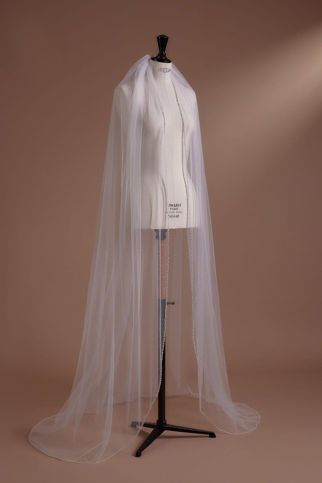 Sequin Cathedral Veil with Elegant Edge Detailing in Classic Cathedral Length - WonderlandByLilian