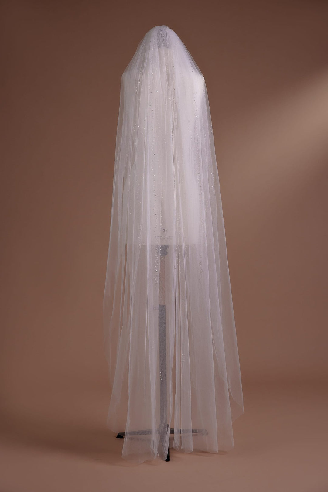 Sequin Wedding Veil in Cathedral Length with Subtle Shimmer - WonderlandByLilian