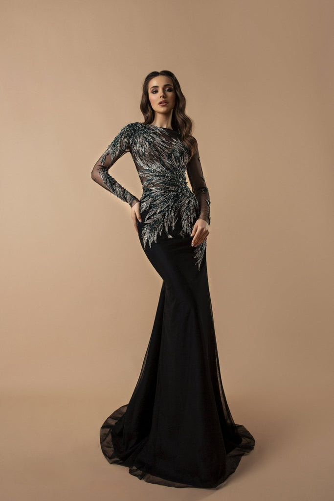 Glamorous Elegant Black Evening Dresses Black Maxi Length Dress With Sweep  Train Shop On Pinterest