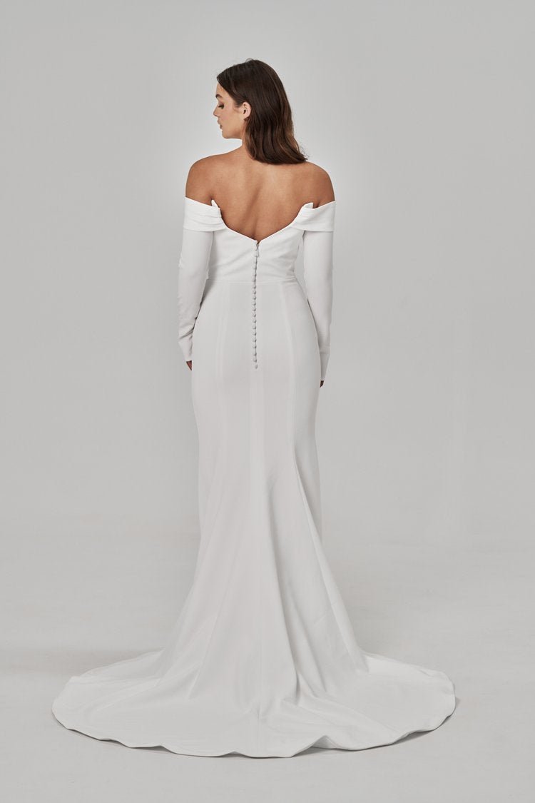 Signature Crepe Off-Shoulder Wedding Gown - ELLIOT - WonderlandByLilian