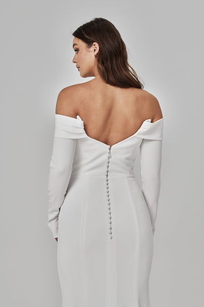 Signature Crepe Off-Shoulder Wedding Gown - ELLIOT - WonderlandByLilian