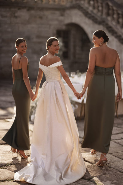 Silver Glam High Slit Wedding Dress Plus Size - WonderlandByLilian