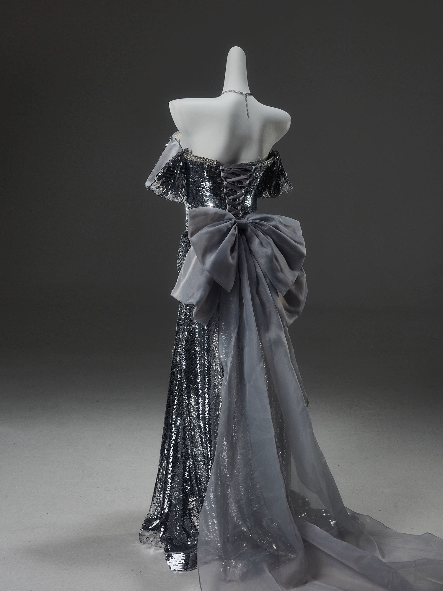 Silver Strapless Glitter Dress and Pretty Sequin Dress - Elegant