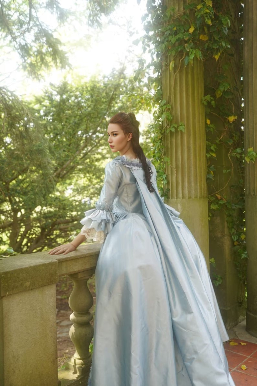 Sky Blue Rococo Ball Gown – Lavish Courtly Elegance with a Hint of Baroque Style Dress Plus Size