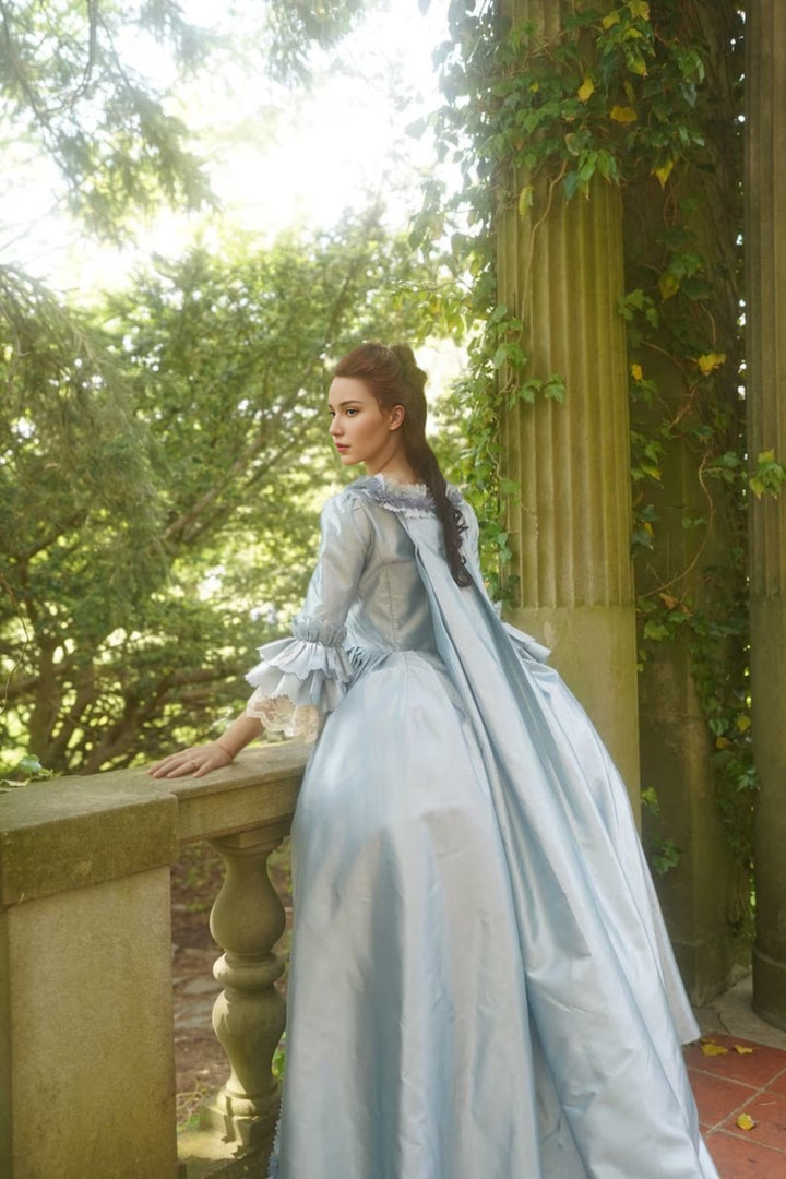 Sky Blue Rococo Ball Gown – Lavish Courtly Elegance with a Hint of Baroque Style Dress Plus Size