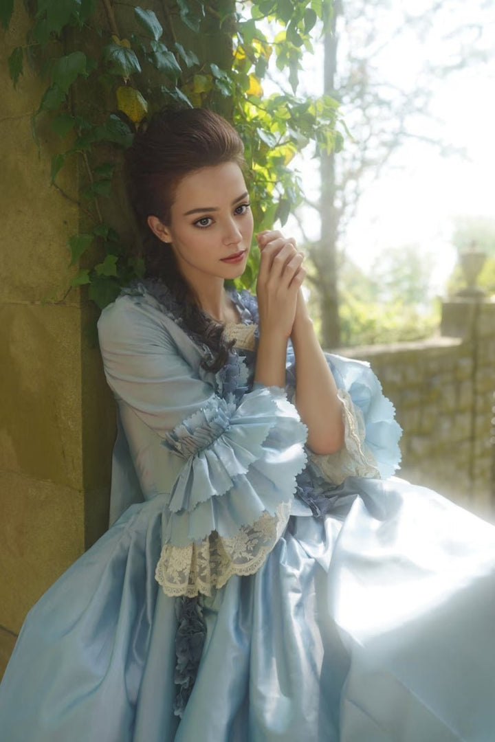 Sky Blue Rococo Ball Gown – Lavish Courtly Elegance with a Hint of Baroque Style Dress Plus Size