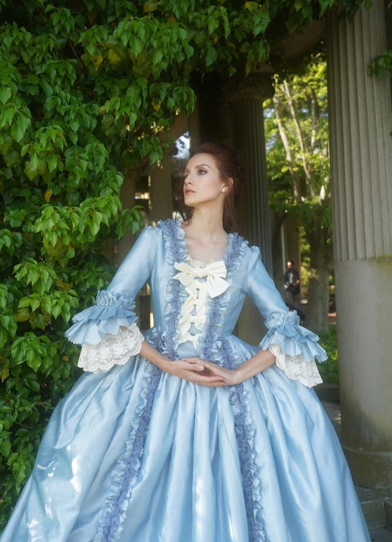 Sky Blue Rococo Ball Gown – Lavish Courtly Elegance with a Hint of Baroque Style Dress Plus Size - WonderlandByLilian