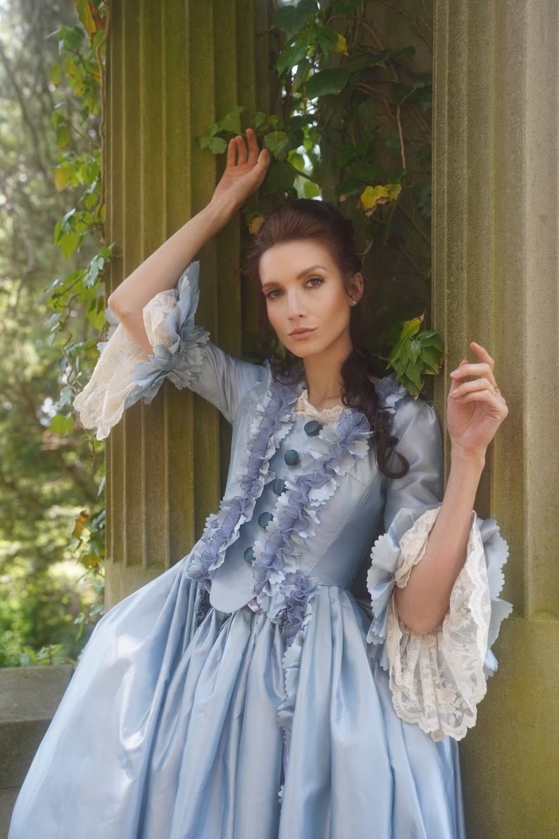 Sky Blue Rococo Ball Gown – Lavish Courtly Elegance with a Hint of Baroque Style Dress Plus Size - WonderlandByLilian