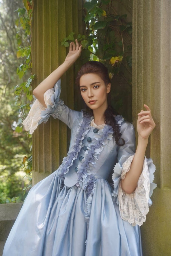 Sky Blue Rococo Ball Gown – Lavish Courtly Elegance with a Hint of Baroque Style Dress Plus Size