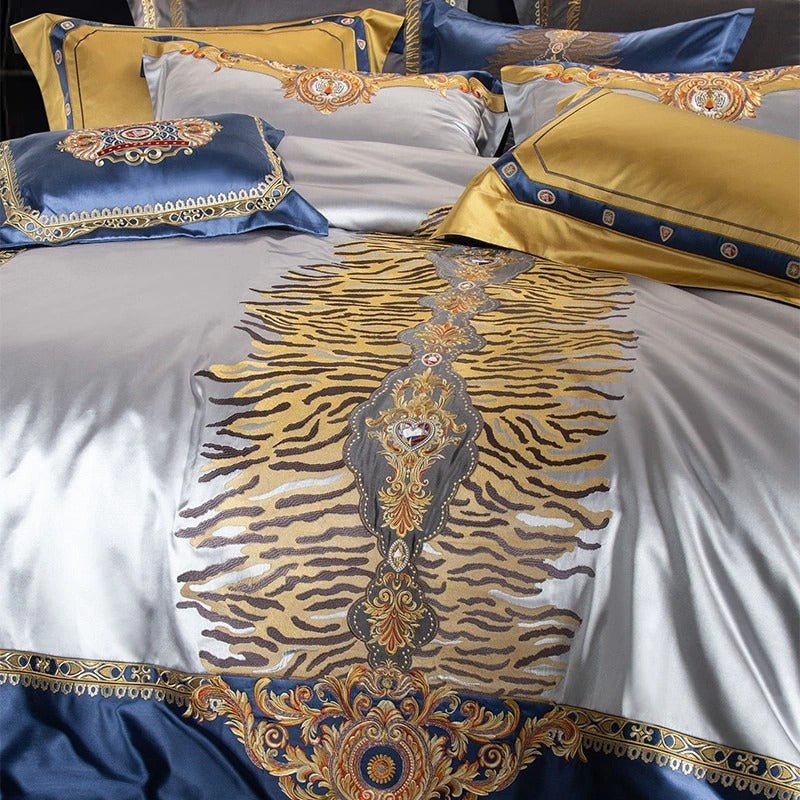 Skyler Opulent Embroidered Satin Bedding Set - WonderlandByLilian