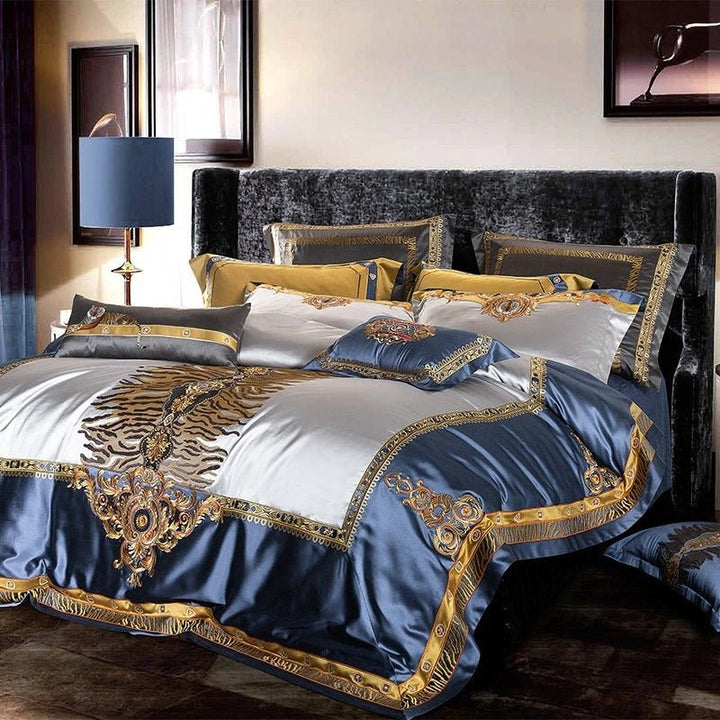 Skyler Opulent Embroidered Satin Bedding Set - WonderlandByLilian