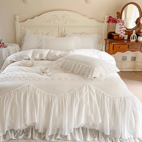 Snow Rose Dream Bedding Set - WonderlandByLilian