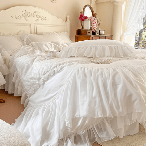 Snow Rose Dream Bedding Set - WonderlandByLilian