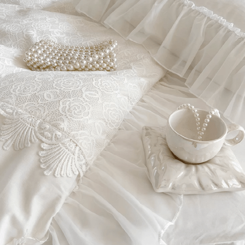 Snow Rose Dream Bedding Set - WonderlandByLilian