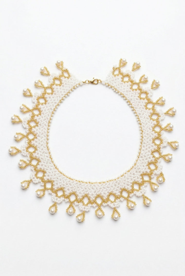 Snow Sonata – Regency Pearl Lace Necklace | Bridgerton Aesthetic - WonderlandByLilian