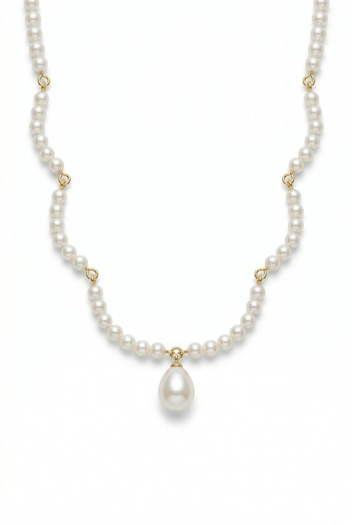 Soft Bloom – Regency Pearl Drop Necklace | Bridgerton Minimal Elegance - WonderlandByLilian