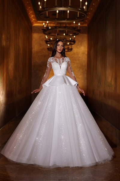 Sophisticated Lace and Sparkle Wedding Gown Plus Size - WonderlandByLilian