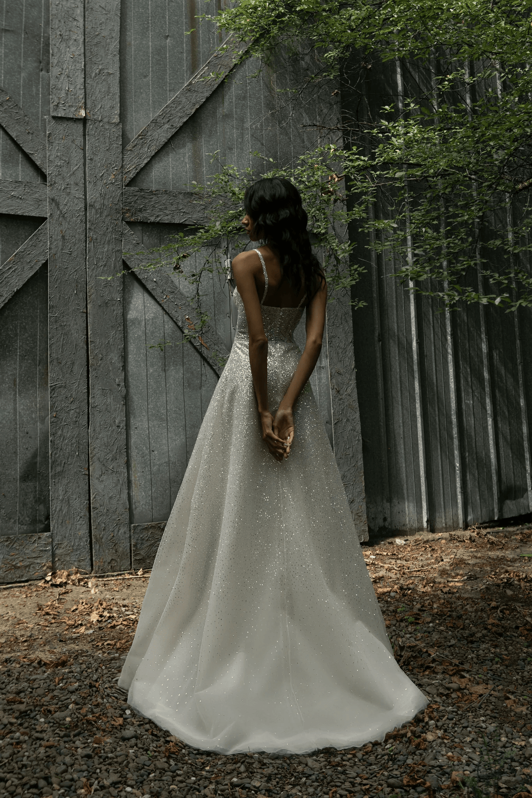 Sparkly Ball Gown Wedding Dress with Sweetheart Corset – Spaghetti Strap Wedding Dress with Detachable Sleeves Plus Size