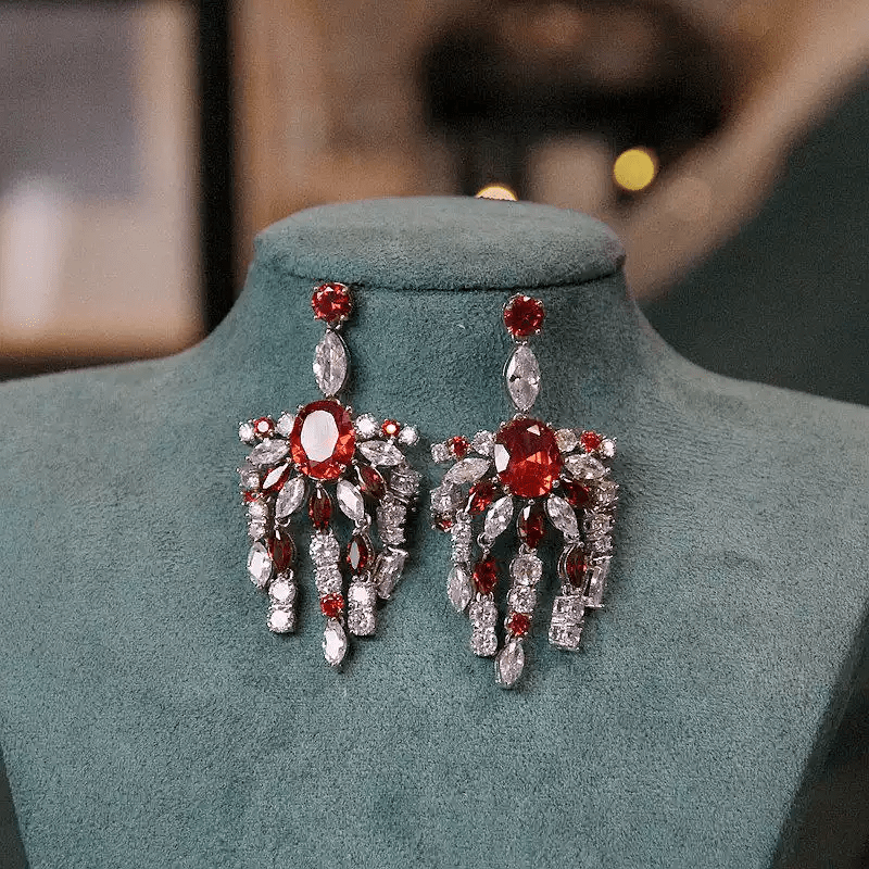 Stardust Fan – Crystal Waterfall Statement Earrings - WonderlandByLilian