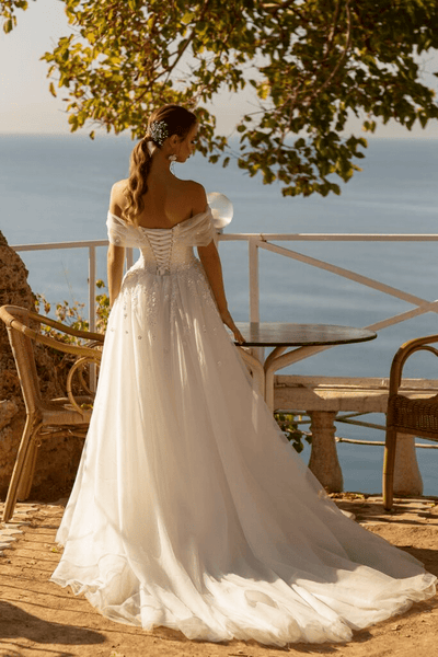 Strapless Sweetheart Neckline Wedding Dress - Off Shoulder Wedding Dress - Corset Back Wedding Gown Plus Size - WonderlandByLilian
