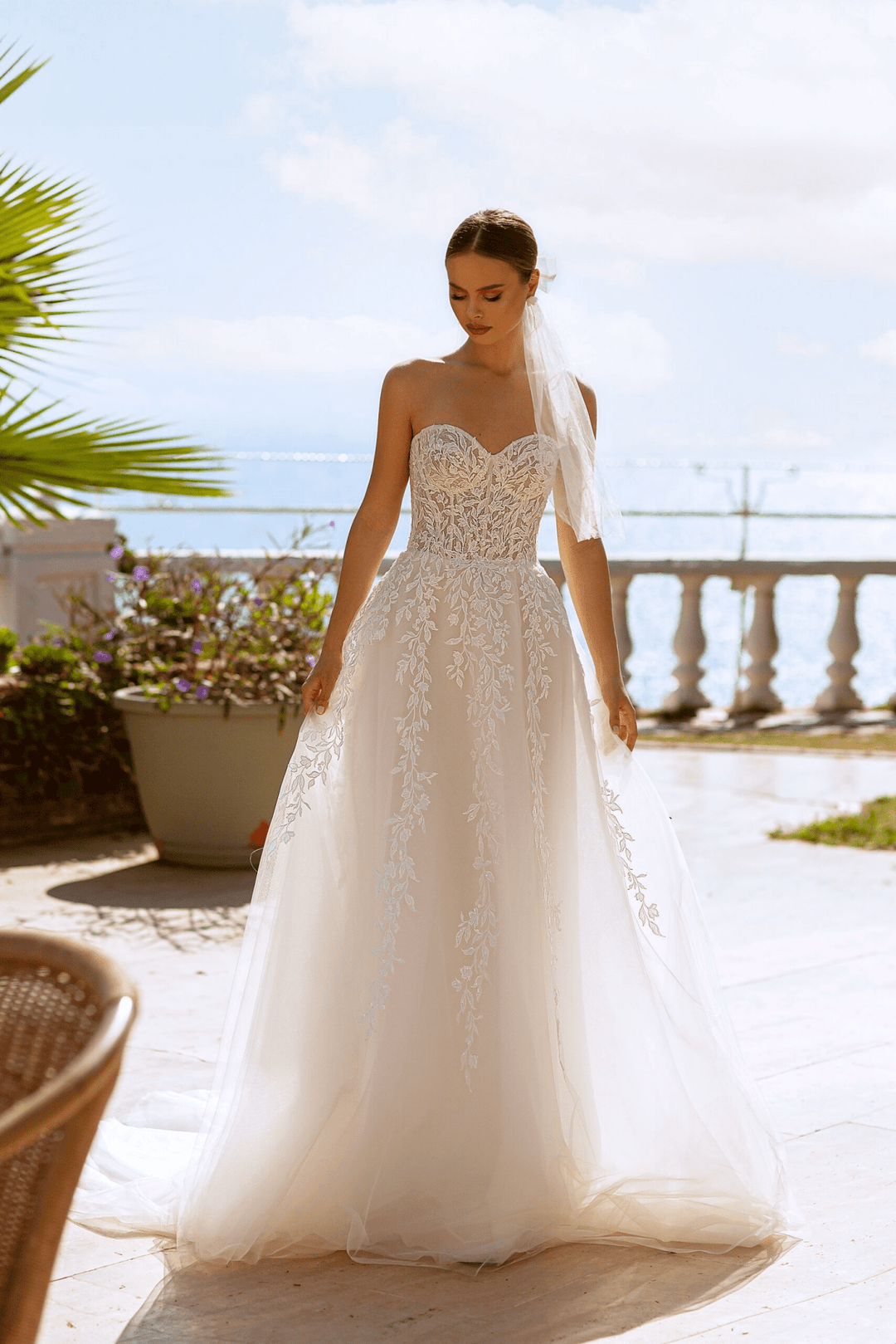 Strapless Sweetheart Neckline Wedding Dress - Aline Ball Gown Wedding Dress - Lace Corset Back Wedding Dress Plus Size - WonderlandByLilian