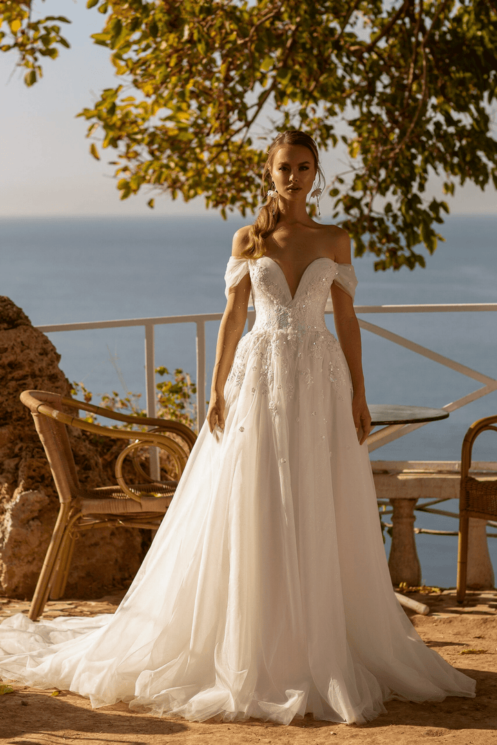 Strapless Sweetheart Neckline Wedding Dress - Off Shoulder Wedding Dress - Corset Back Wedding Gown Plus Size - WonderlandByLilian
