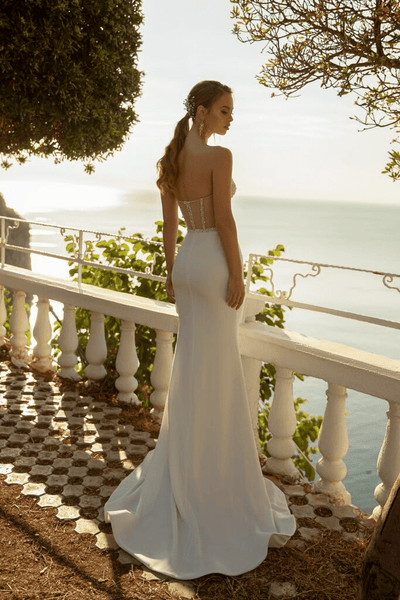 Sweetheart Neckline Wedding Dress - Fitted Mermaid Wedding Gown - Convertible Wedding Gown with Sheer Sleeves Plus Size - WonderlandByLilian