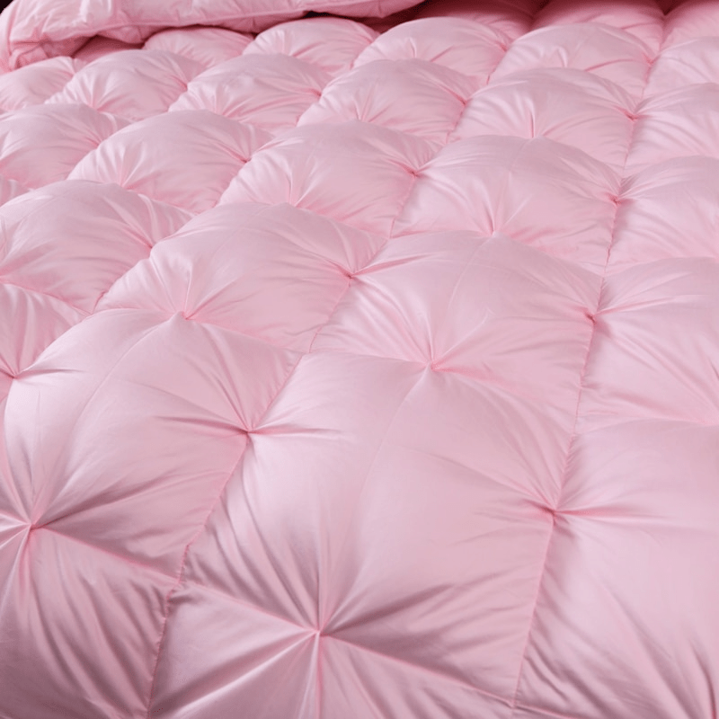 Tanya Pink Pinch Quilted Goose Down Comforter - WonderlandByLilian